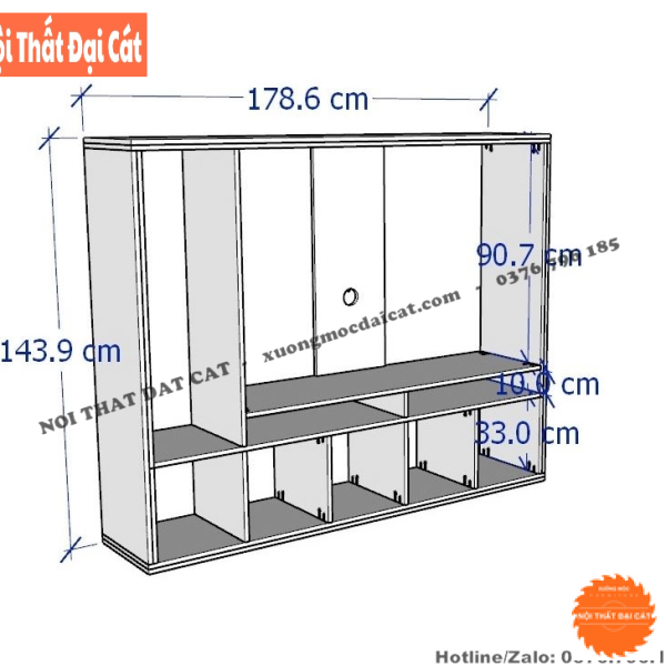 Kệ gỗ trưng bày phong cách hiện đại KG038