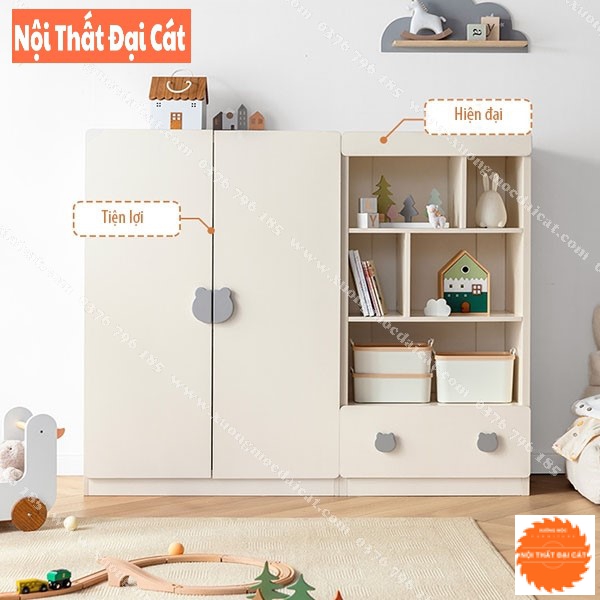 Tủ gỗ để đồ cho bé dễ thương TTE052