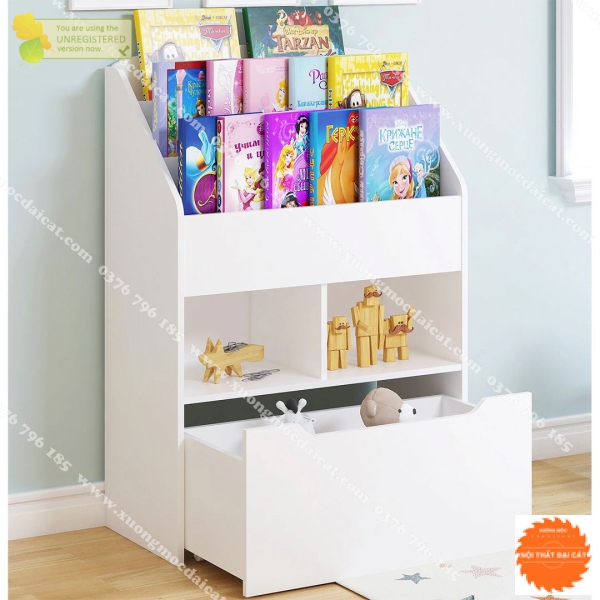 Kệ sách cho bé có hộc kéo để đồ KSTE019