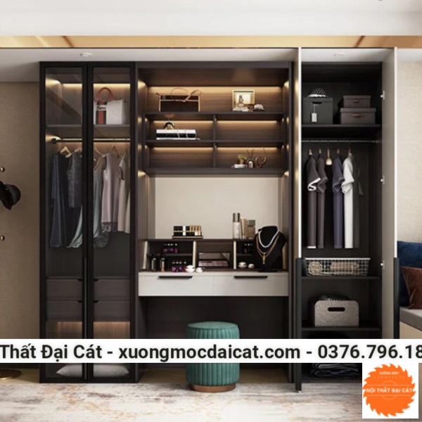 Tủ áo quần kèm bàn trang điểm MS22233