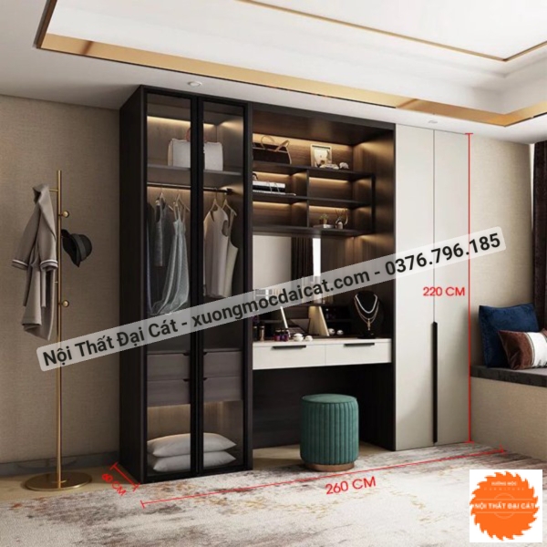 Tủ áo quần kèm bàn trang điểm MS22233