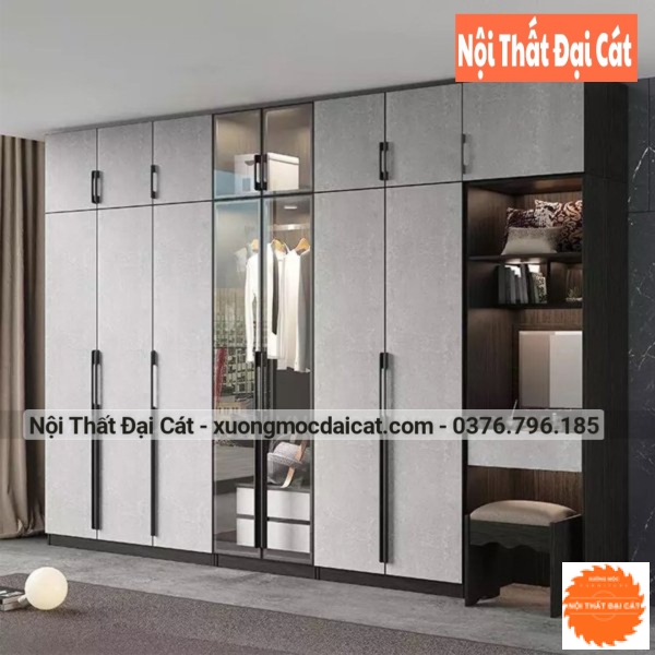 Tủ áo quần gỗ kết hợp bàn trang điểm MS22236
