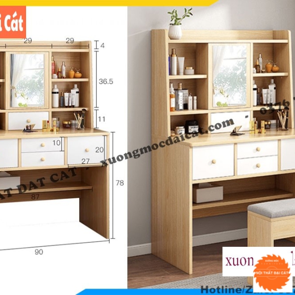 Bàn trang điểm thiết kế gương nhỏ BTĐ102