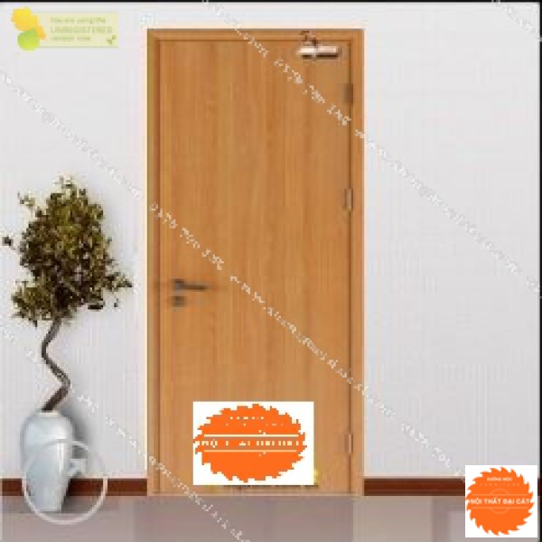 Cửa gỗ công nghiệp MDF màu sồi vàng