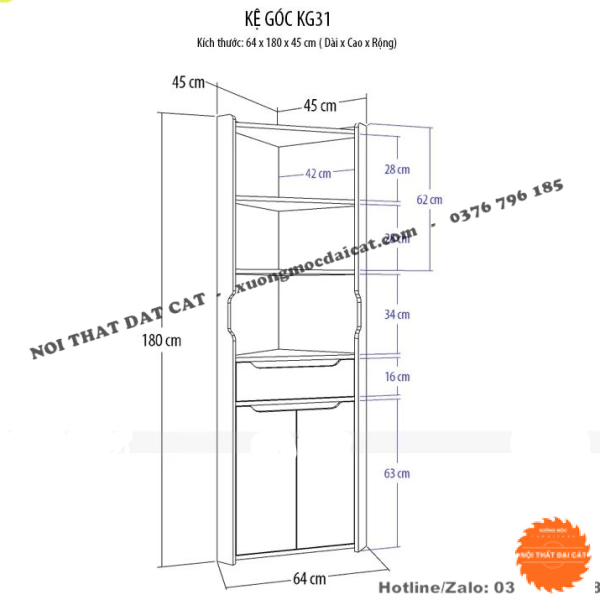 Kệ sách - kệ trang trí phòng khách KS150