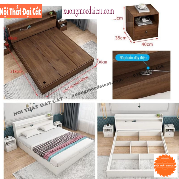 Giường ngủ có đầu giường tiện dụng G141