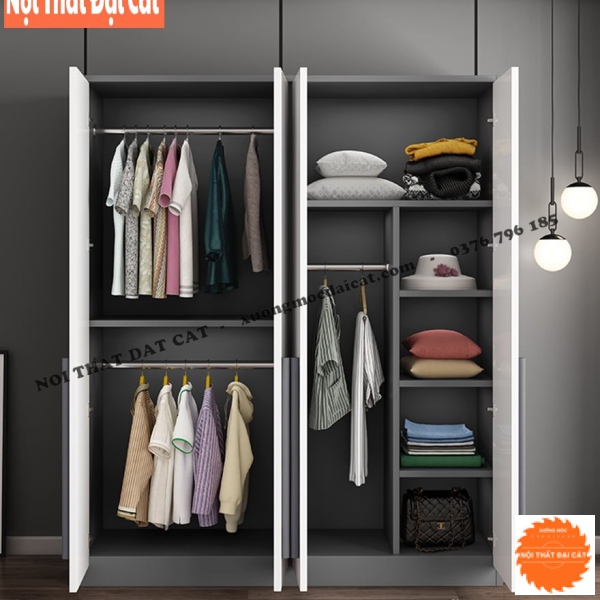 Tủ áo quần gỗ thiết kế đẹp TA668
