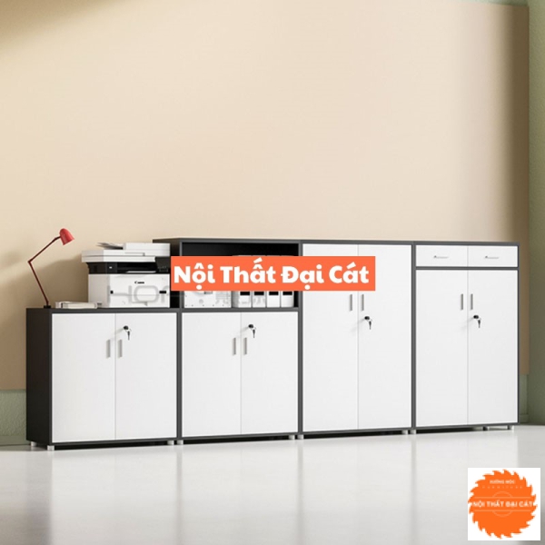 Tủ hồ sơ cánh trắng thân gỗ THST040