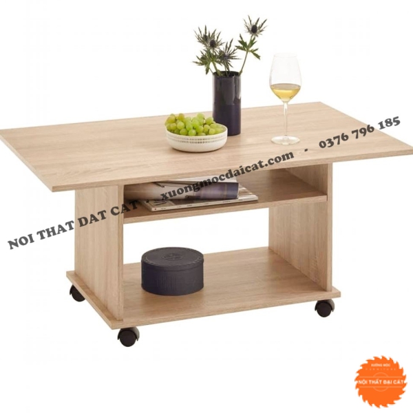 Bàn gỗ cạnh sofa có bánh xe BGS025