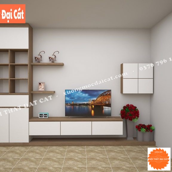 Kệ tivi kết hợp tủ kệ trang trí KKH069