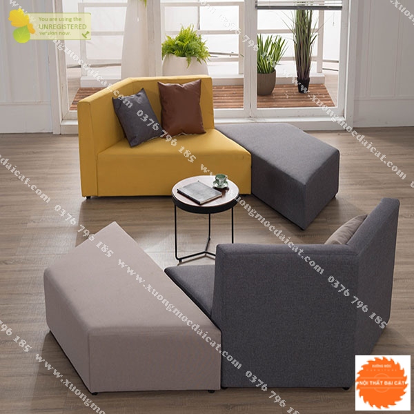 Ghế sofa bọc nỉ thiết kế trẻ trung