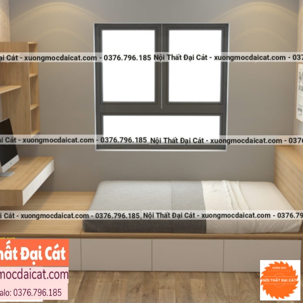 Giường ngủ trẻ em thiết kế 4 hộc kéo GTE038