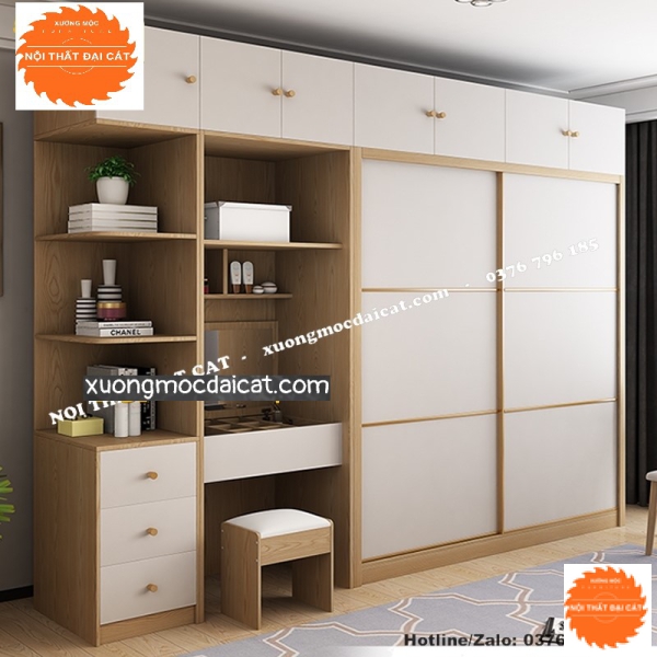 Tủ áo quần cửa lùa kết hợp bàn trang điểm MS22275