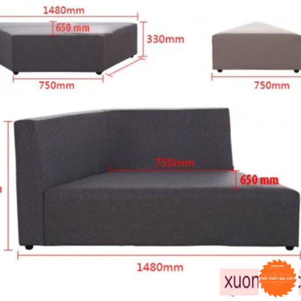 Ghế sofa bọc nỉ thiết kế trẻ trung