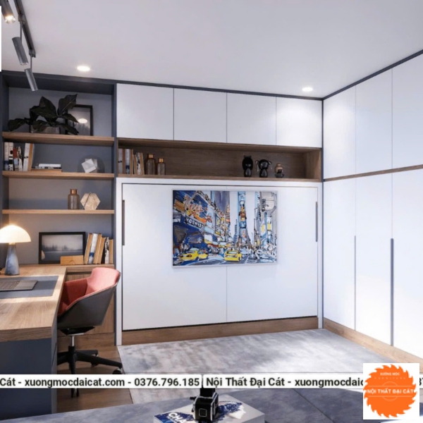 Giường gấp thành tủ thiết kế tiện lợi GG017