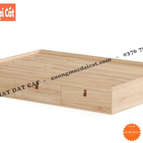 Giường ngủ gỗ phong cách 3 hộc kéo G129