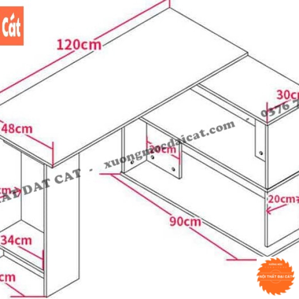 Bàn làm việc thiết kế tiện dụng BLV138