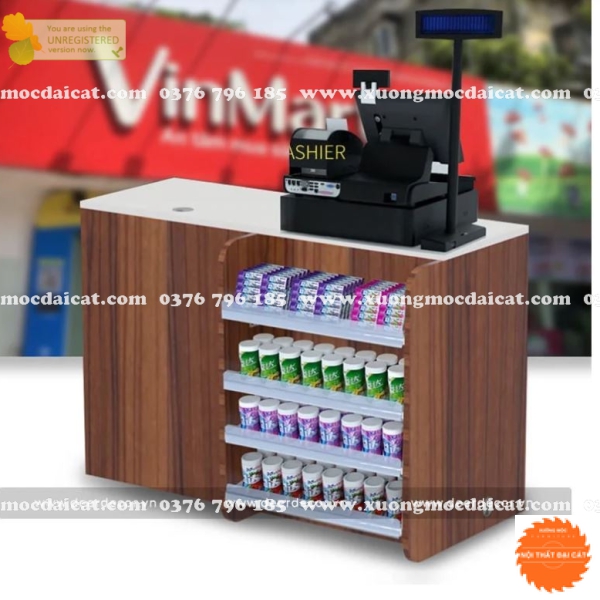 Quầy thu ngân gỗ nhỏ gọn QTN022