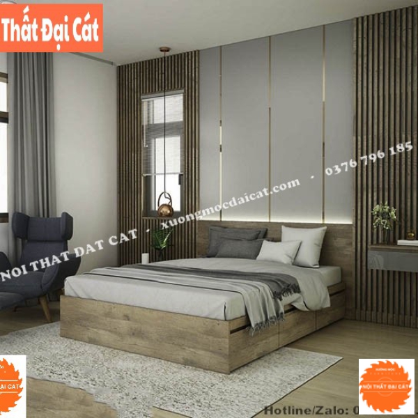Vách ốp đầu giường gỗ kết hợp acrylic VOĐG018