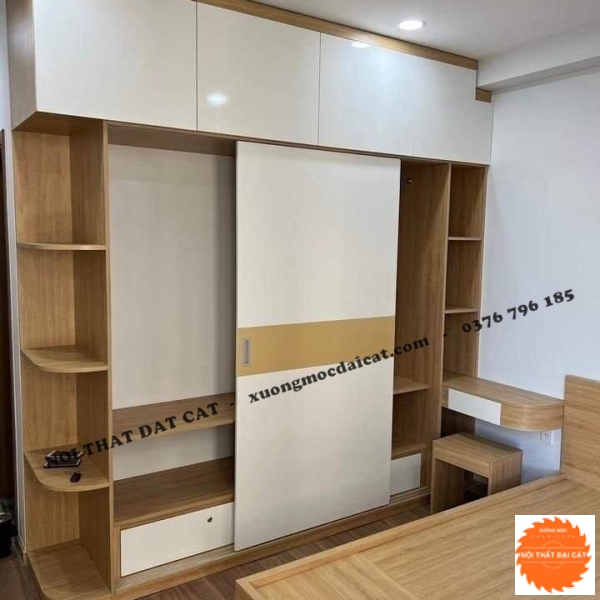 Tủ áo quần cửa lùa kèm kệ MS22284