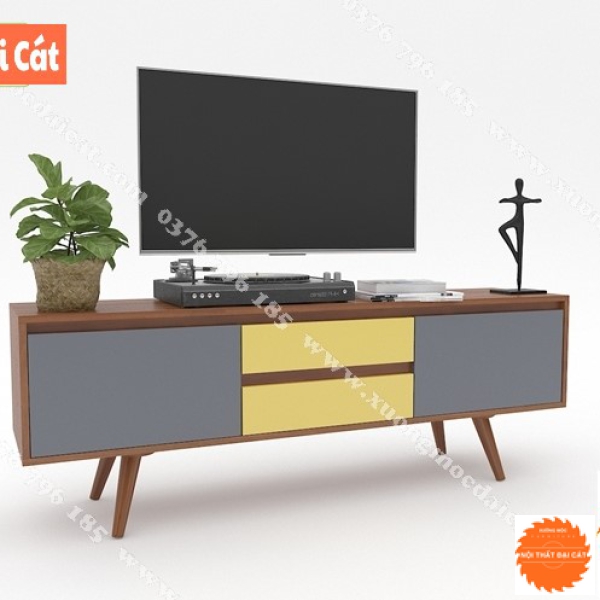 Kệ tivi phòng khách 2 màu xám vàng KTV309