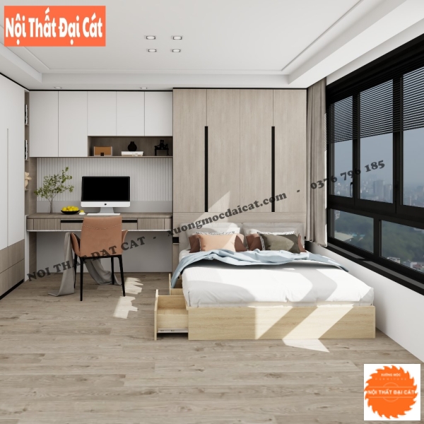 Giường ngủ gỗ 3 hộc kéo G131
