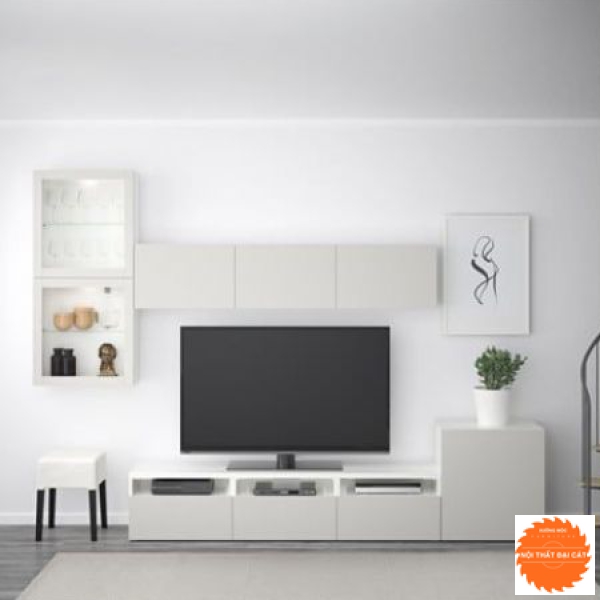 Kệ tivi kết hợp tủ trang trí treo tường KTV028
