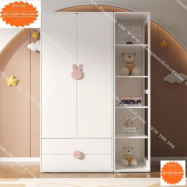 Tủ áo quần trẻ em kèm kệ đẹp