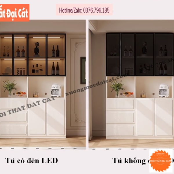 Tủ bếp gỗ kính sang trọng, hiện đại TBN124
