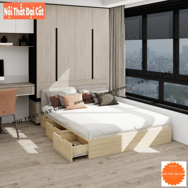 Giường ngủ gỗ 3 hộc kéo G131