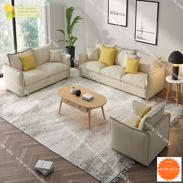 Ghế sofa văng bọc nỉ phòng khách cao cấp
