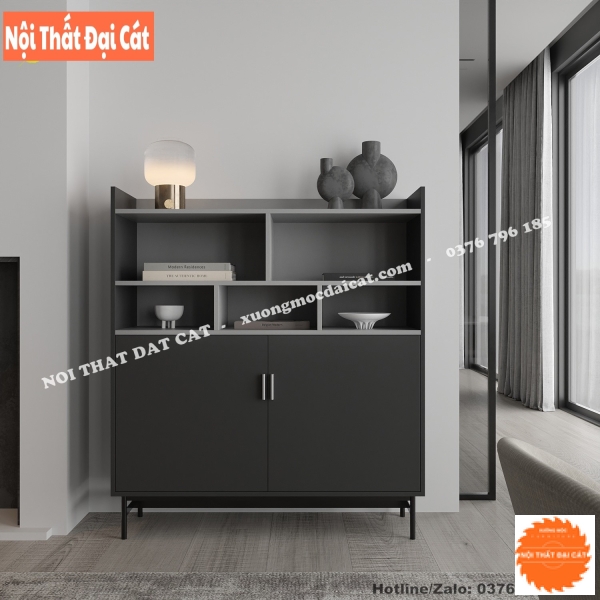 Tủ bếp gỗ công nghiệp tone đen TBN062