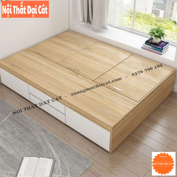 Giường gỗ đa năng kết hợp hộc chứa đồ G143