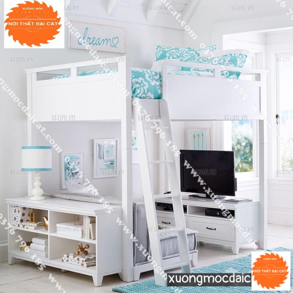 Giường tầng tông màu trắng GT054