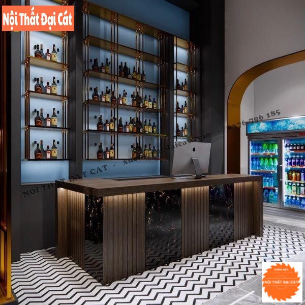 Quầy bar pha chế đẹp đơn giản QB006