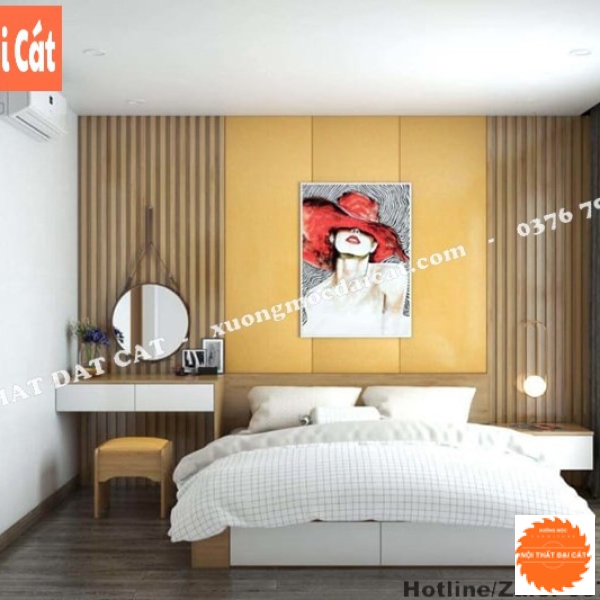 Vách ốp đầu giường thiết kế vách nan và vách phẳng VOĐG019