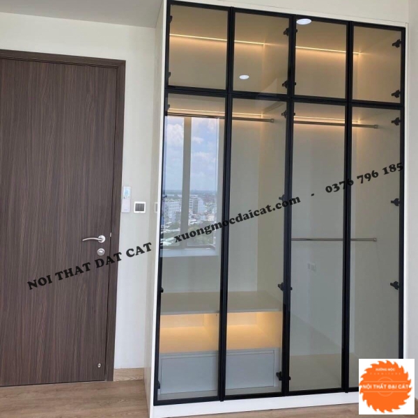 Tủ áo quần gỗ kính MS22300