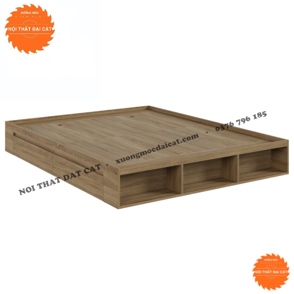 Giường ngủ 2 hộc kéo kèm 3 ngăn để đồ G132