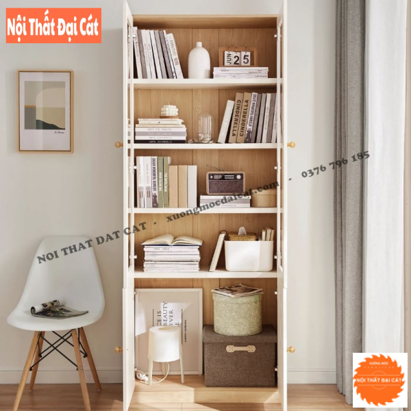 Tủ sách phòng khách thiết kế đẹp KS234