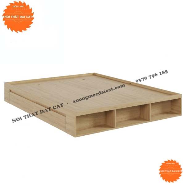Giường ngủ 2 hộc kéo kèm 3 ngăn để đồ G132