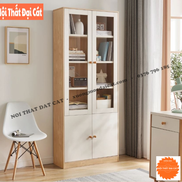 Tủ sách phòng khách thiết kế đẹp KS234