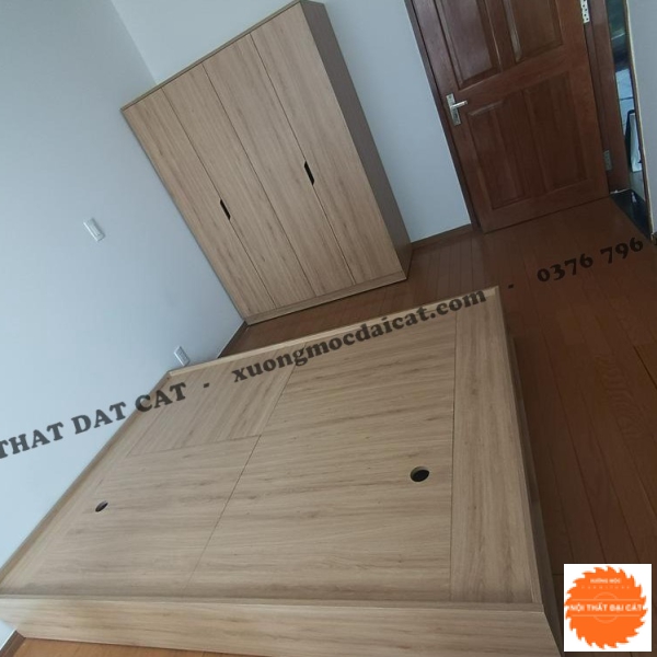 Giường ngủ 2 hộc kéo kèm 3 ngăn để đồ G132