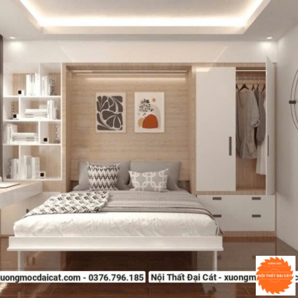 Giường gấp thành tủ hiện đại GG020