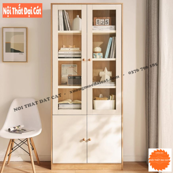 Tủ sách phòng khách thiết kế đẹp KS234
