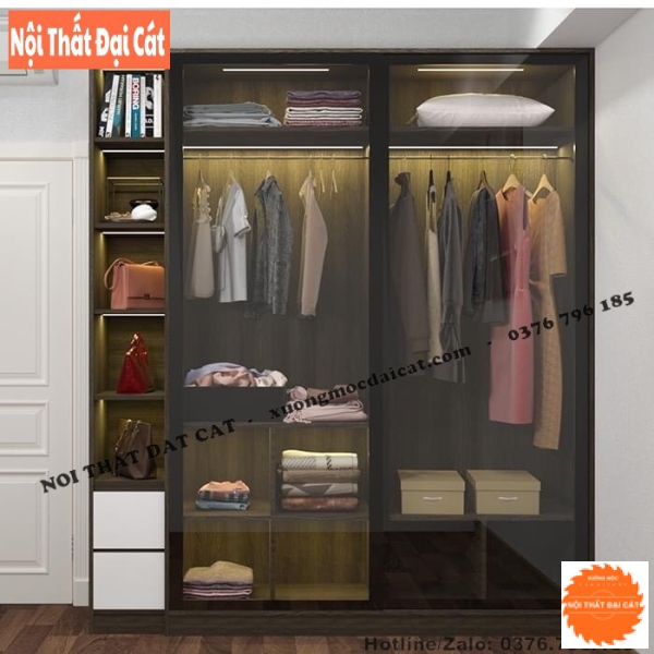 Tủ áo quần gỗ cánh kính MS22309