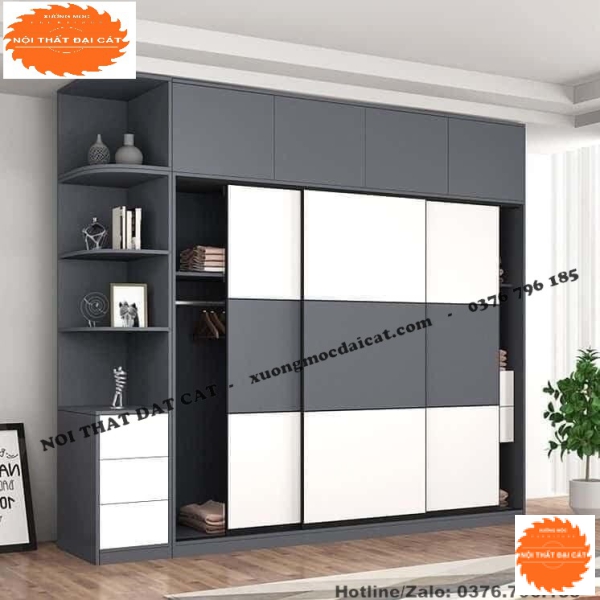 Tủ áo quần 3 cánh cửa lùa MS22310
