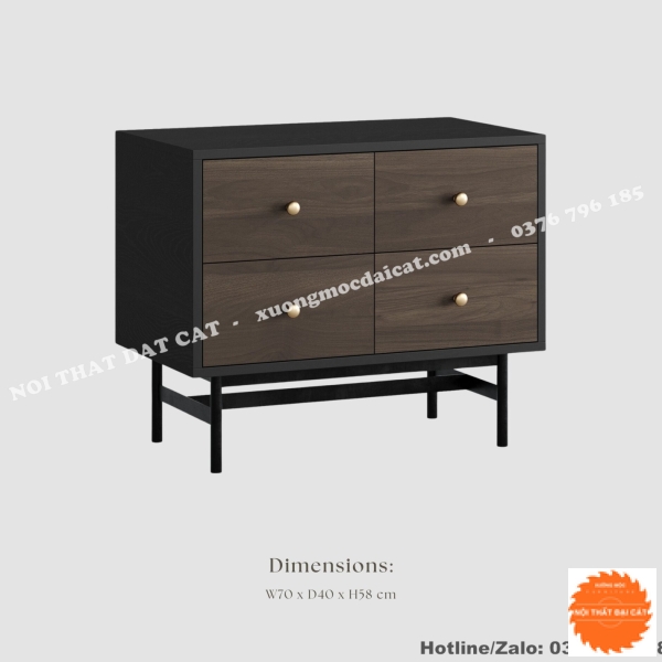 Tab đầu giường 4 hộc kéo T059