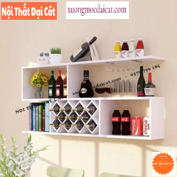 Kệ rượu gỗ treo tường TR066