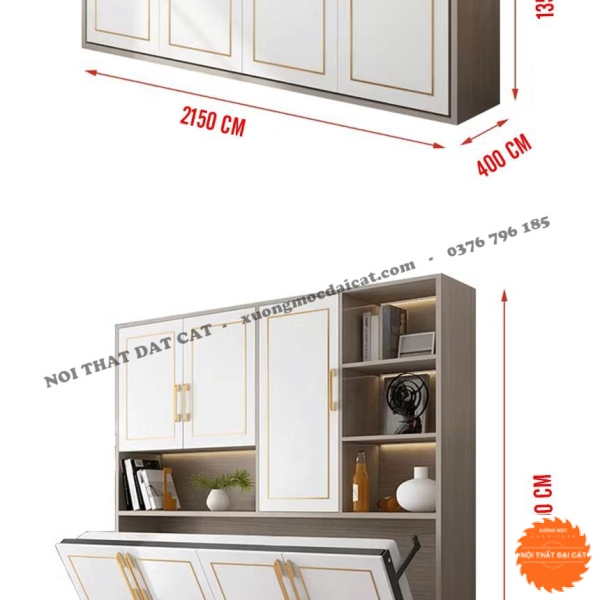 Giường gấp đa năng thiết kế ngang GG002