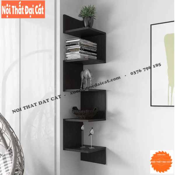 Kệ trang trí góc treo tường đẹp KTT147